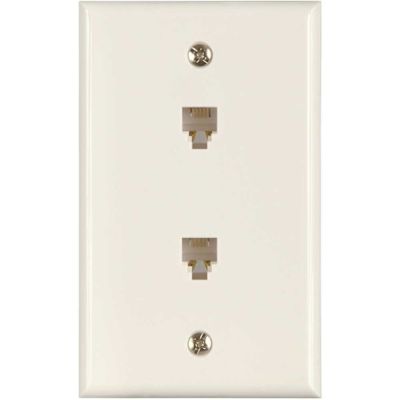 Westek 1-Gang Duplex Phone Jack Modular 4-Conductor with Wall Plate Thermoplastic, White (10-Pack)