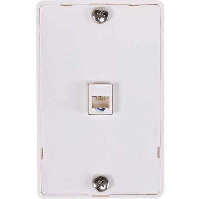 Westek 1-Gang 6-Position 4-Conductors White Screw Terminals Telephone Wall Jack (10-Pack)