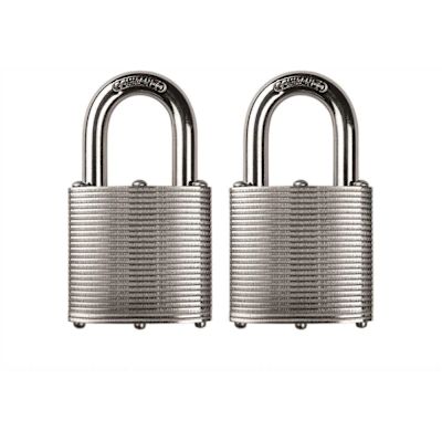Commando Lock Heavy Duty Steel Keyed 1-3/4 in. Padlock W 1-1/8 in. Alloy Shackle Weatherproof Outdoor Durable (2-Pack)