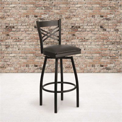 Flash Furniture Stiles 1-Piece Round Shape Black Laminate Table Top Bar Table Set Dining Room Set Seat of 4