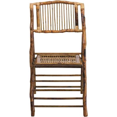 Bohemian Bamboo Folding Dining Chairs with Curved Backs, Modern Bamboo Folding Chairs for Dining and Events (Set of 2)