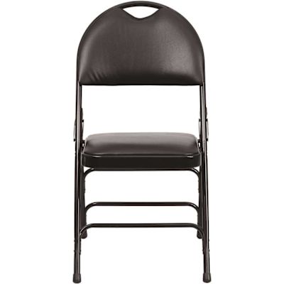 Flash Furniture Black Vinyl/Black Frame Metal Folding Chair (2-Pack)