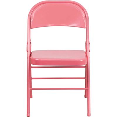 Flash Furniture Bubblegum Pink Metal Folding Chair (4-Pack)