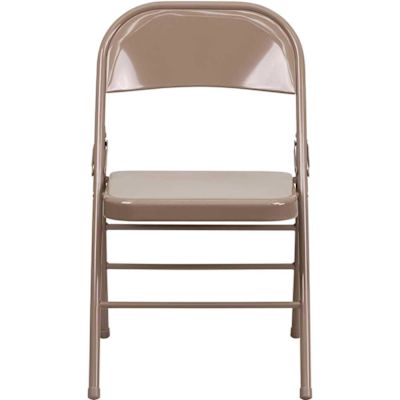 Flash Furniture Beige Metal Folding Chair (4-Pack)