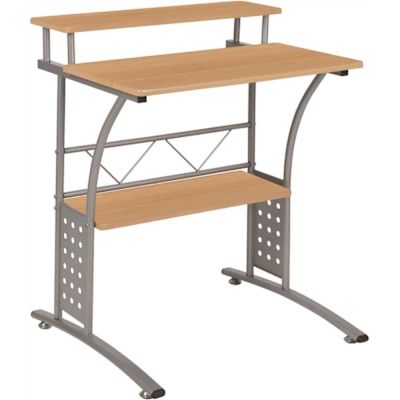 Flash Furniture 28 in. Rectangular Maple Computer Desks with Storage
