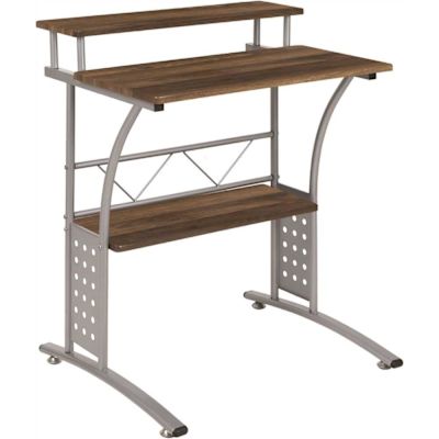Flash Furniture 28 in. Rectangular Rustic Walnut Computer Desks with Storage