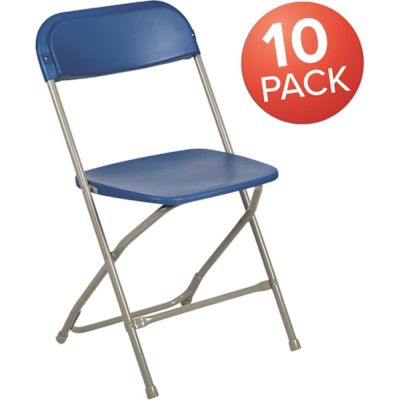 Carnegy Avenue Blue Metal Folding Chair (Set of 10)