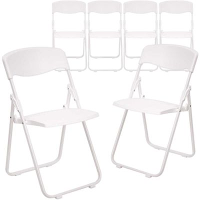 Carnegy Avenue White Metal Folding Chair (Set of 6)