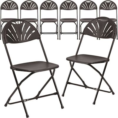 Carnegy Avenue Black Metal Folding Chair (Set of 8)