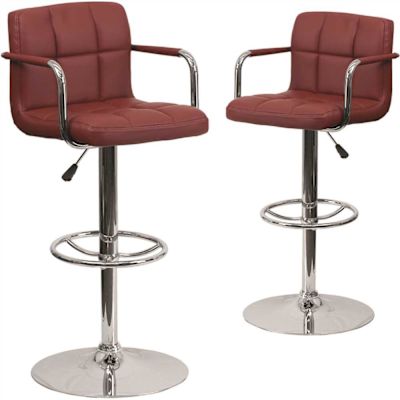 Carnegy Avenue 33.25 in. Burgundy Bar Stool (Set of2)
