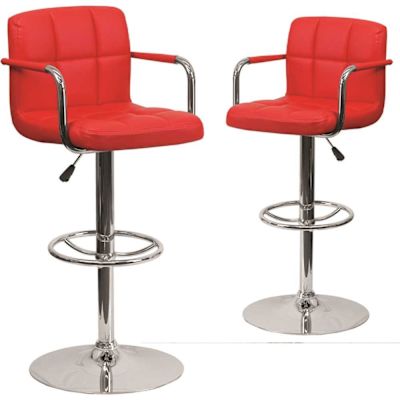 Carnegy Avenue 33.25 in. Red Bar Stool (Set of2)