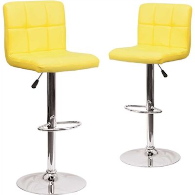Carnegy Avenue 34 in. Yellow Bar stool (Set of 2)