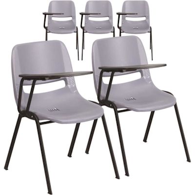 Carnegy Avenue Gray Tablet Arm Chairs (Set of 5)