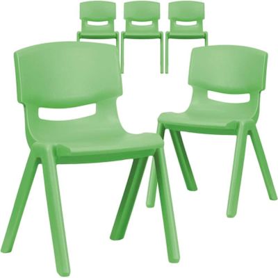 Carnegy Avenue Green Plastic Stack Chairs (Set of 5)