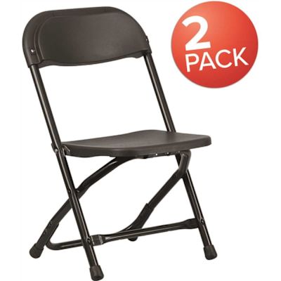 Carnegy Avenue Black Kids Plastic Folding Chairs (Set of 2)