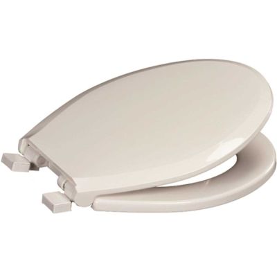 Premier Deluxe Quiet Round Closed Plastic Toilet Seat with Lid in White