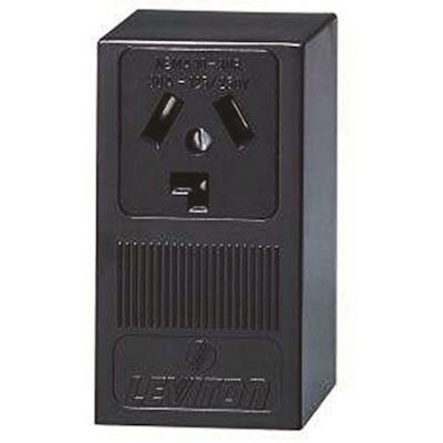 Leviton 30 Amp Surface Mount Power Single Outlet, Black 5054-P00
