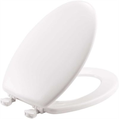 Premier Elongated Closed Front Wood Toilet Seat in White