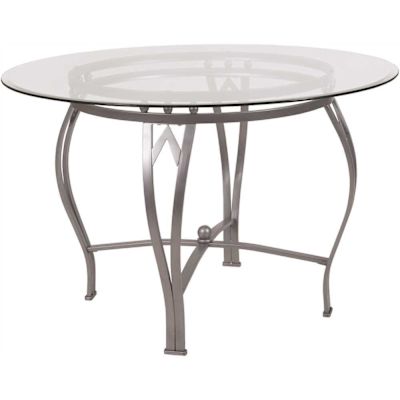 Carnegy Avenue Clear Top/Silver Frame Dining Table