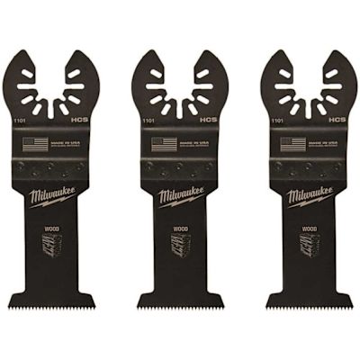 Milwaukee 1-3/8 in. High Carbon Steel Universal Fit Wood Cutting Multi-Tool Oscillating Blade (3-Pack)