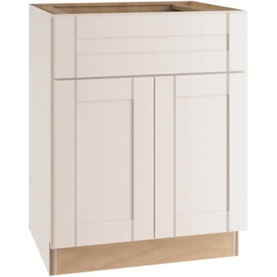 Arlington Vesper White Plywood Shaker Assembled Vanity Sink Base Kitchen Cabinet Sft Cls 27 in W x 21 in D x 34.5 in H