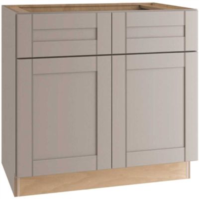 Arlington Veiled Gray Plywood Shaker Assembled Vanity Sink Base Kitchen Cabinet Sft Cls 36 in W x 21 in D x 34.5 in H