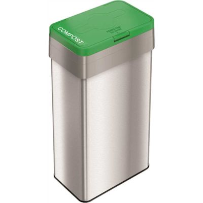 HLS COMMERCIAL 21 Gal. Stainless Steel Compost Bin with Closing Lid and Odor Filters