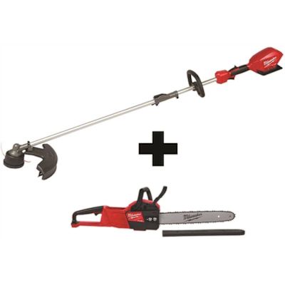 Milwaukee M18 FUEL 18V Lithium-Ion Cordless Brushless QUIK-LOK String Trimmer and Chainsaw Combo Kit (2-Tool)