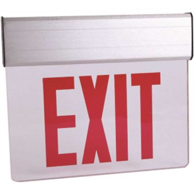 Commercial Electric 120-Volt to 277-Volt with Ni-Cad 4.8-Volt Edge Lit Integrated LED Red Exit Sign