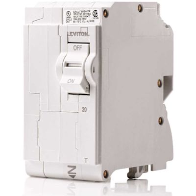 Leviton Branch Circuit Breaker, Standard 2-Pole 20 Amp, 120-Volt/240-Volt, Thermal Magnetic
