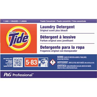 Tide Ultra-Original Scent Powder Laundry Detergent Plus Bleach for Coin Vend (1-Load, 156/Case)