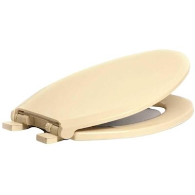 CENTOCO Elongated Closed Front Toilet Seat with Safety Close in Bone