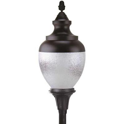 LiteCo Black Outdoor Type 3 LED Post Top Acorn with Aluminum Top