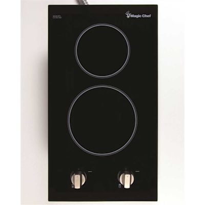 Magic Chef 12 in. Radiant Electric Ceramic Glass Cooktop in Black with 2 Burner Elements Including Dual Radiant Burner