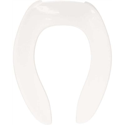 CENTOCO Elongated Open Front No Cover Commercial Toilet Seat in White