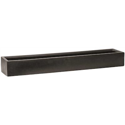 Vasesource Carlo 3.75 in. x 6 in. x 31.5 in. Black Fiberstone Planter