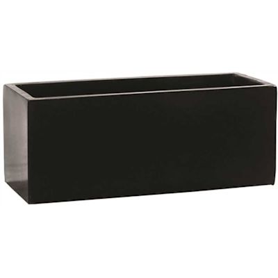 Vasesource Carlo 8 in. x 8 in. x 20 in. Black Fiberstone Planter