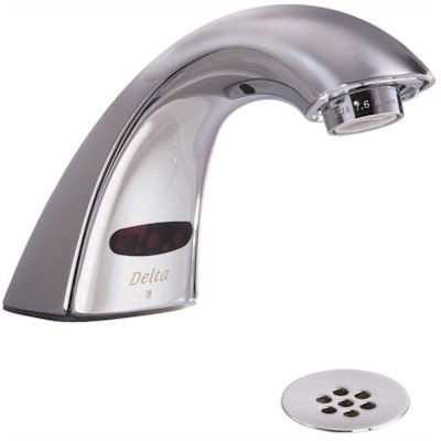 Delta Battery-Powered Touchless Single Hole Bathroom Faucet in Chrome