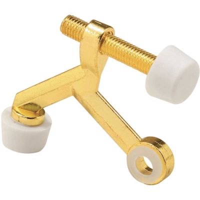 Prime-Line Hinge Pin Door Stop 1-1/4 in. Bolt Diecast Construction Brass Plated 30Â° Adjustable (10-Pack)