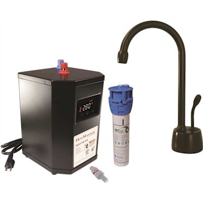 Westbrass 9 in. 1-Handle Hot Water Dispenser Faucet with HotMaster Digital Tank and In-line Water Filter, Oil Rubbed Bronze