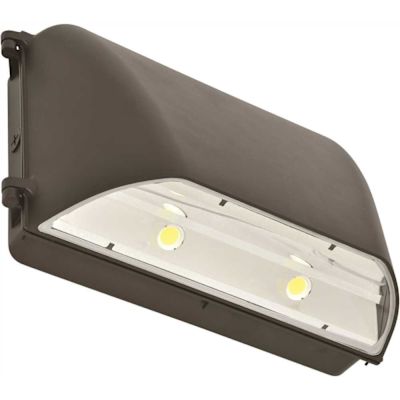 Sylvania 175-Watt Equivalent 50-Watt Integrated LED Bronze Dusk to Dawn Wall Pack Light with Photocell, Daylight, 5000K