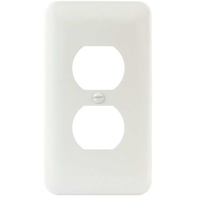 Titan3 White Smooth 1-Gang Duplex Princess Metal Wall Plate