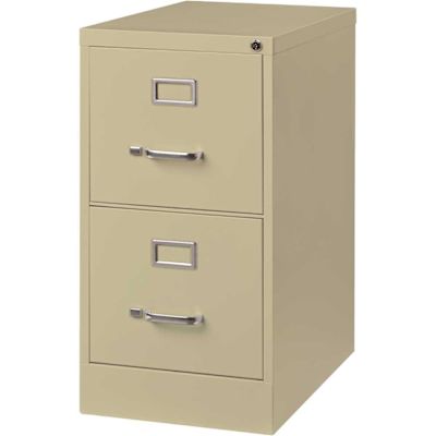 Hirsh 25 in. D 2-Drawer Putty Metal Letter Width 15 in. W Vertical File Cabinet Commercial Grade