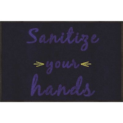 M+A Matting 2 ft. x 3 ft. Sanitize Your Hands Floor Mat Reminder or Message Mat for Hand Sanitizer Station