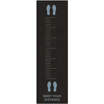 M+A Matting Keep Your Distance Social Distancing Floor Mat 10 ft. Carpeted Runner Mat with Footprints 6 ft. Apart (Set of 2)