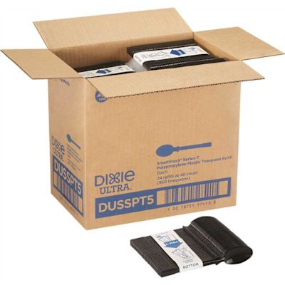 Dixie Ultra SmartStock Series-T Black Disposable Polypropylene Plastic Spoon Refill Utensils (960 Pieces per Case)