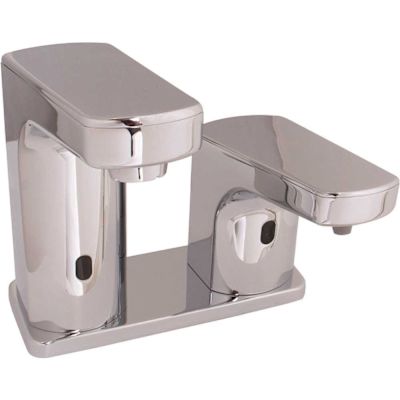 Speakman Sensorflo Low Arc Sensor Single Hole Touchless Bathroom Faucet and Soap Combination in Polished Chrome