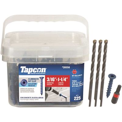 Tapcon 3/16 in. x 1-1/4 in. Star Flat-Head Concrete Anchors (225-Piece)