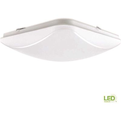 EnviroLite EnviroLite 14 in. Mid-century White Dimmable Integrated LED Flush Mount for Kitchens