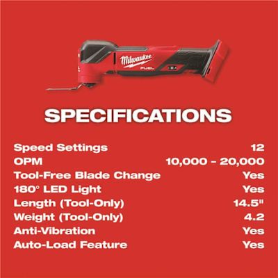 Milwaukee M18 FUEL 18V Lithium-Ion Cordless Brushless Oscillating Multi-Tool (Tool-Only)